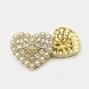 Botones Metálicos de Corazón de Melocotón de Moda con Perlas Diamantadas Botones en Forma de Corazón Botones Dorados de Corazón Botones Decorativos para Tops de Mujer Cárdigan