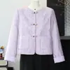 Jaqueta curta de outono da mamãe, blusa nova estilo chinês, nova coleção 2026, roupas para mulheres de meia-idade e idosas, jaqueta de botão para primavera e outono
