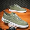 Zapatos de lona de corte bajo para hombre, transpirables, modernos y combinables, informales, de tela sin cordones, de seda helada, para primavera