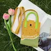 Bolso Cruzado de Punto Japonés y Coreano Portátil de Dibujos Animados Moda Bolso de Punto para Teléfono Móvil Versátil para Viajar Bolso de Hombro Cruzado Tote