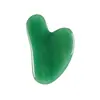 Placa Gua Sha em Formato de Coração de Jade Natural e Quartzo Rosa Transfronteiriça, Massageador Facial e para Olhos de Quartzo Rosa, Raspador de Dedo, Aventurina