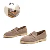 Mocassins de Couro Genuíno 2026 Outono Novo Estilo Slip-On Moda Versátil Fivela Pequena Sapatos de Couro Sapatos Casuais Mary Jane