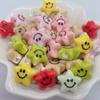 Simples Cor Cerâmica Contas Superfície Peixe Flor de Cinco Pétalas Contas Diy Feito à Mão Pulseira de Contas Acessórios Decorativos