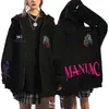 Sudadera con capucha y cremallera holgada estampada Harajuku Periférico del Grupo Kpop Estrella Coreana Stray Kids Chaqueta