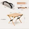Mesa Plegable de Madera Maciza para Rollos de Huevo al Aire Libre Mesa de Comedor de Madera Plegable Mesa Plegable Portátil para Camping de Montaña Camping en Coche Parrillada
