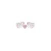Anillo de ajuste de apertura con diseño de nicho de circonita rosa de estilo dulce para mujer, nuevo 2023