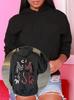 Sudadera con capucha de bolsillo canguro y estampado de alas de Aliexpress transfronteriza, Sudadera casual de manga larga con cordón en la capucha, Para mujer