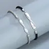 Pulsera de Pareja Mobius para Hombre y Mujer Diseño de Nicho Ins Cuerda de Mano Tejida Simple Moda Blanca y Negra Regalo para Enamorados
