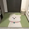 Alfombrilla de baño absorbente de tierra de diatomeas con diseño de animal lindo, felpudo de secado rápido para entrada de baño y inodoro, felpudo de entrada