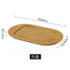 Bol para hornear doméstico con bandeja de madera, molde para hornear de doble asa, plato cerámico para microondas, molde para hornear en horno, plato de arroz horneado con queso