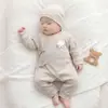 Macacão para Bebê Recém-Nascido Primavera e Outono Manga Longa Estilo Kimono Macacão 7A Roupas Antibacterianas Protetoras da Barriga