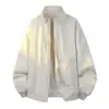 Chaqueta funcional de estilo americano para hombre, cuello alto, inspirada en la ropa de trabajo, otoño, corte holgado, silueta fruncida, prenda exterior moderna y versátil