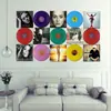 Decoração de Parede Colorida de Plástico com Disco de Vinil Estilo Retrô Americano Fundo de Parede Decoração Criativa de Parede com Disco de Vinil