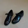 Zapatos de Mujer de Estilo Simple con Cordones, Mocasines, Estilo Británico, Modernos y Cómodos, con Tacón Grueso - Novedad Primavera y Otoño