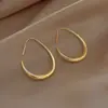 Pendientes de Lujo Ligero y de Gama Alta, Pendientes de Aro Lisos Ovalados, Pendientes de Moda para Mujer Venta al por mayor de Pendientes de Diseñador Únicos