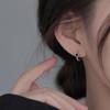 Aretes de Corazón Negro de Diseño Nicho para Mujer, Moda Lujo Accesible Trendy Versátil de Alta Gama Aretes de Plata Esterlina 925 Tendencia