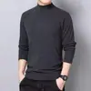 Camiseta de Manga Larga de Felpa Cepillada por Ambos Lados para Hombre, Ropa Interior Térmica Auto-calentable de Otoño e Invierno, Corte Ajustado, Cuello Semialto, Camiseta Base para Otoño
