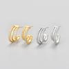 Pendientes de tres capas con incrustaciones de diamantes de AliExpress, nuevos y transfronterizos, que combinan con todo, retro, exquisitos, sencillos y de alta gama.