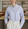 Camisa branca POLO com gola da Baijiahao para mulheres, novo design outono e inverno 2026, camisa de manga longa