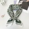 Lenço Quadrado de Seda Retrô Coreano com Estampa Paisley e Toque de Luxo, Combinado com uma Camisa, Lenço Quadrado Versátil para Cintura, Xale, Protetor de Pescoço