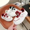 Tênis Esportivos de Malha Infantil 2025 Primavera & Outono Novo Estilo Desenho Animado Malha Tênis Respiráveis para Meninos e Meninas, Sapatos Brancos, Sapatos Casuais