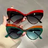 Nuevas Gafas de Sol Retro Cat-Eye con Bloques de Color Exagerados, Estilo Hip-Hop y Diseño Único para Fiestas y Reuniones