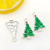 1 árvore de Natal de prata brilhante floco de neve Bell diy liga acessórios pingente acessórios de cabelo pulseira elástico pingente fabricantes atacado