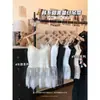 Camisola de Encaje Patchwork para Mujer, de Rayón con Almohadilla en el Pecho, Estilo 'Hot Girl', Verano, Ajuste Delgado, Sin Mangas