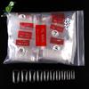 Uñas postizas francesas completas, transparentes, sin costuras, 500 unidades, bolsa estándar coreana, con pegatinas completas, medias pegatinas, producto terminado n.° 0 a n.° 9