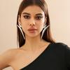 Amazon Joyería Accesorios Más Vendidos Aretes de Alta Gama Diseño Simple Aretes de Aleación Puntiagudos Aretes Exagerados Nicho