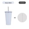 Nova caneca de café com tubo de sucção de aço inoxidável 750/500ml com revestimento interno sem costura a vácuo, isolamento térmico, copo para água fria