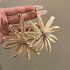 Pendientes Grandes Tejidos Estilo Vacaciones en la Playa para Mujer, Aros Exagerados Estilo Étnico Retro con un Toque de Lujo, Adecuados para el Verano