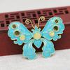 Yiwu ouro raio cor cobre banhado a ouro DIY ponto Cui imitação ouro queima azul esmalte incrustado acessórios borboleta B3423
