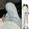Calça Xadrez Azul Dopamina Estilo Menina para Mulheres, Calça de Verão Fina Solta Reta de Perna Larga, Calça Casual Preguiçosa Yamamoto