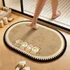 Alfombrilla Absorbente para Suelo de Baño Felpudo Antideslizante para Baño Felpudo de Barro Diatomeas para Puerta de WC Lavabo Baño Felpudo Suave para Pies