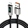 2026 Nuevo Cable de Datos para Teléfono Móvil Trenzado de Nylon Tipo-C Carga Rápida Aleación de Zinc 100W Carga Pantalla Digital Multimodelo