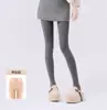 Meia-calça de veludo cinza 80D, estilo fino para primavera/outono, acabamento fosco, legging feminina sem costura, anti-queda, modeladora e resistente a puxões