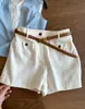 Shorts Feminino Estilo Old Money Relaxado para Usar por Cima, Nova Moda Verão 2026, Calça Casual Simples e Versátil de Linho com Pernas Largas