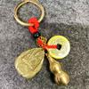 Yanwu 2025 Nuevo Estilo Chino Calabaza de Cobre Moneda de los Cinco Emperadores Llavero Colgante Pixiu Set de Regalo para Eventos de Negocios