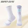 Calcetines Deportivos de Grado Profesional Calcetines de Baloncesto para Hombre Tubo Largo Suela de Toalla Engrosada Resistentes al Desgaste Prácticos Antideslizantes Transpirables Tubo Medio Moda Americana