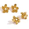 Aretes de Acero Inoxidable Acero de Titanio Oro de 18K Flor Perla Aretes de Clip Estilo Europeo Americano Joyería de Oreja Moderna Minimalista de Lujo Ligero