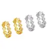 Nuevos Pendientes Entrelazados de Ola Tachonados con Diamantes Estilo Transfronterizo, Simples y de Moda, Brazaletes de Oreja Versátiles y Elegantes para Mujer, Estilo Minimalista de Nicho