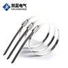 Suministro de fábrica brida para cables de acero inoxidable 304 5*250 autoblocante metálica brida de acero blanco brida para arnés de cables