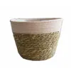 Cesta de Flor de Palha Feita à Mão Balde Abraço Conjunto Cesta Decoração de Mesa Ornamento Rattan Cesta de Armazenamento de Plantas Verdes Cesta de Flores para Madrinha