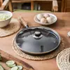 Frigideira de Ferro Fundido Espessa com Cabo de Madeira, Frigideira para Panqueca, Frigideira Antiaderente Doméstica, Frigideira para Panqueca de Frutas Portátil, Sem Revestimento