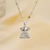 Moxi Amazon al por mayor lindo divertido incrustado circonita sintética oso colgante collar femenino moda personalidad nicho