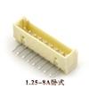 Producción de 1,25 conectores mm2345678P en línea, pin curvo horizontal, pin beige, terminal de soporte, conector de cobre