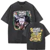 Camiseta Masculina Korn Ftl 25 Follow the Leader Estampada Frente e Verso Rock Gothic Casual Oversized Masculina