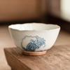 Taza de Boca Ondulada Apilada de Fábrica Taza de Té Pequeña Taza Maestra de Cerámica Pintada a Mano Taza Individual Taza de Té Kung Fu Caja de Regalo Juego de Té