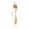 Garfo de Frutas em Aço Inoxidável 304 Estilo Japonês Lixado Garfo de Sobremesa Cabo Inclinado Garfo de Salada Palito de Petisco Doméstico Garfo Pequeno para Bolo